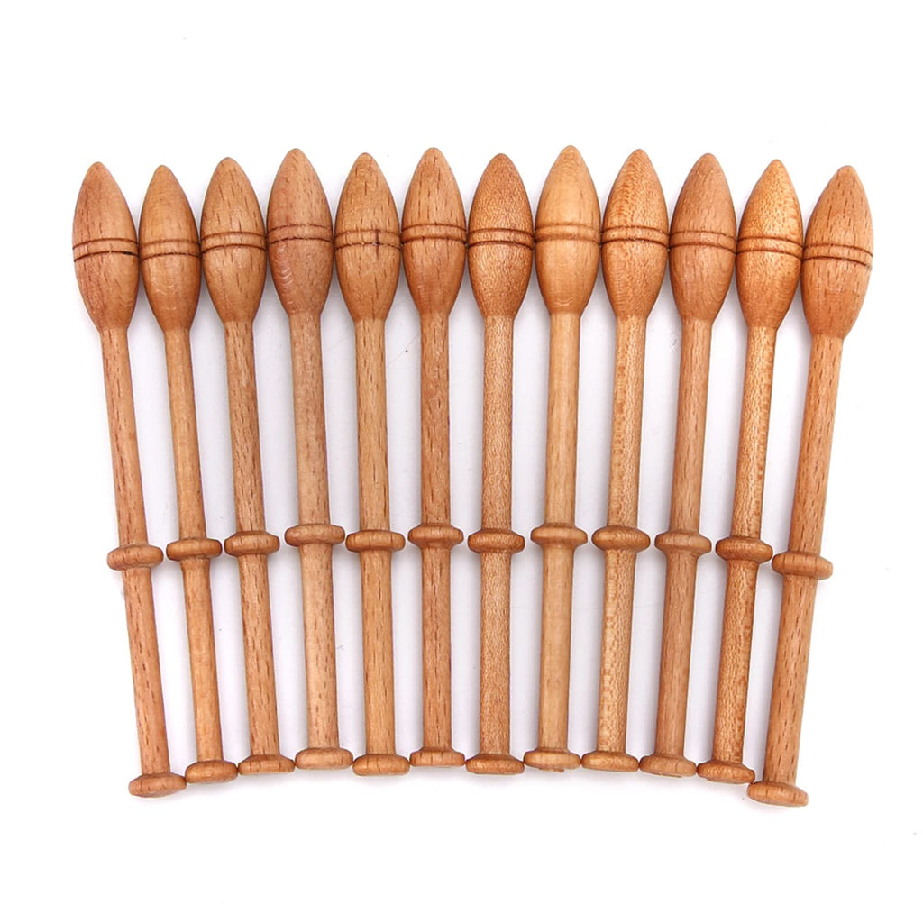 7X/12X Wooden Lace Bobbins Wood Weaving Tools
