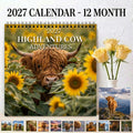 2027 Highland Cow Adventures Wall Calendar