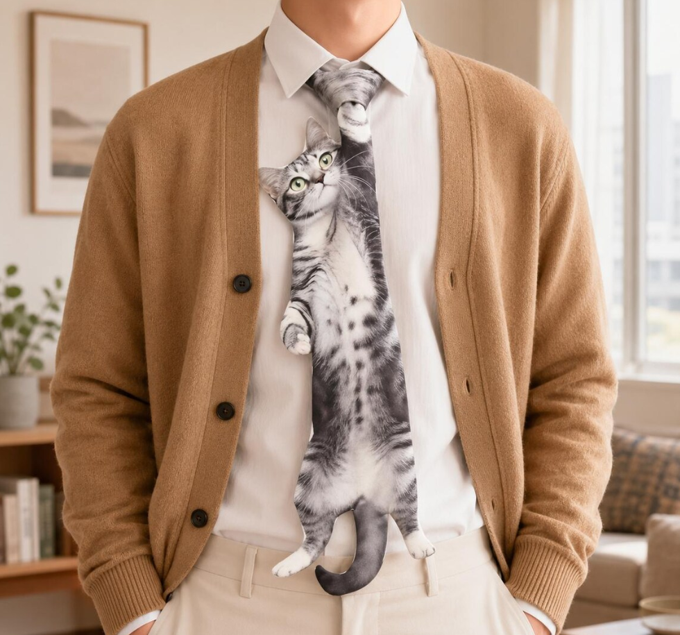 🐱 🐱 Hanging Cat Tie - Funny Cat Lover Gift 🔥 🔥