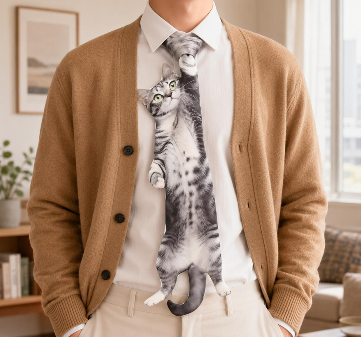 🐱 🐱 Hanging Cat Tie - Funny Cat Lover Gift 🔥 🔥