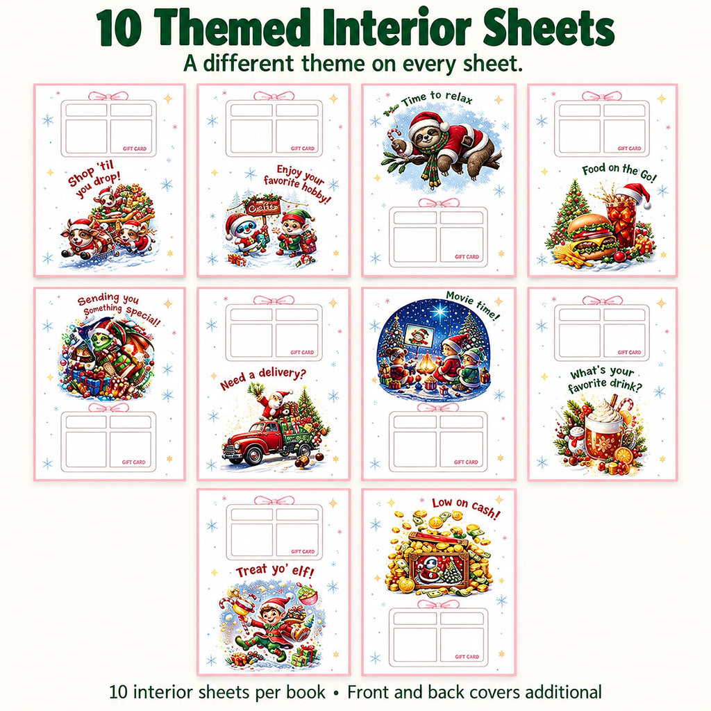 Christmas Gift Card Book, Spiral Bound for Holiday Gift Giving