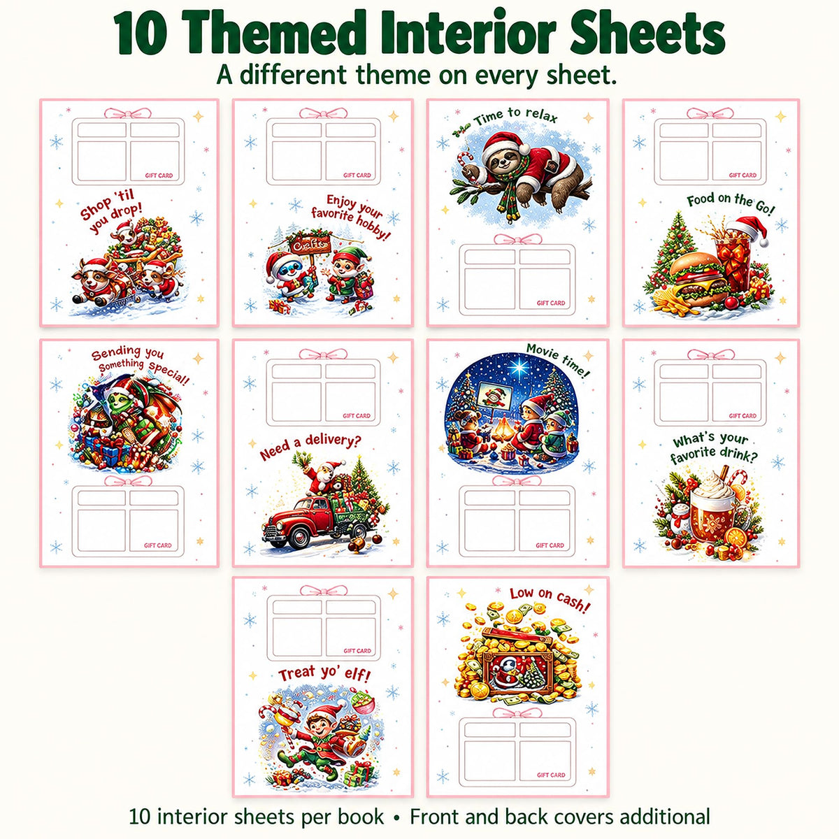 Christmas Gift Card Book, Spiral Bound for Holiday Gift Giving