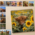 2027 Highland Cow Adventures Wall Calendar