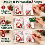 Christmas Gift Card Book, Spiral Bound for Holiday Gift Giving