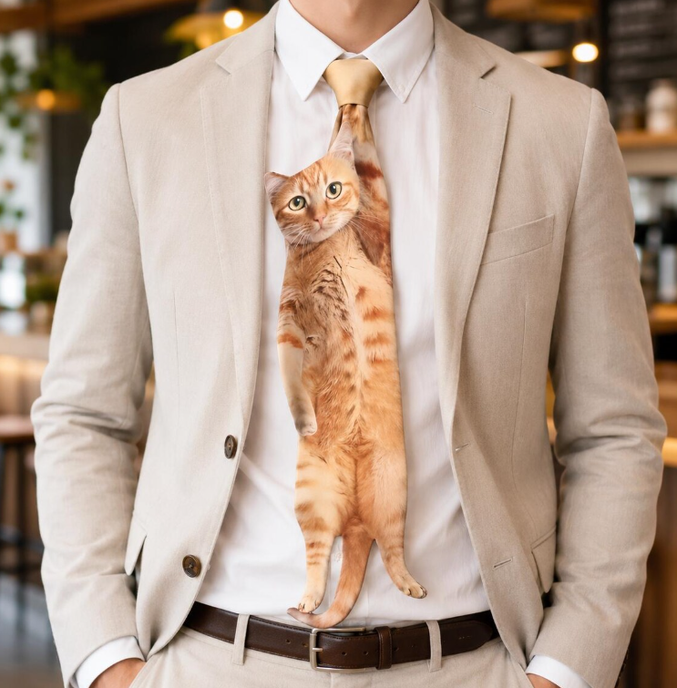 🐱 🐱 Hanging Cat Tie - Funny Cat Lover Gift 🔥 🔥