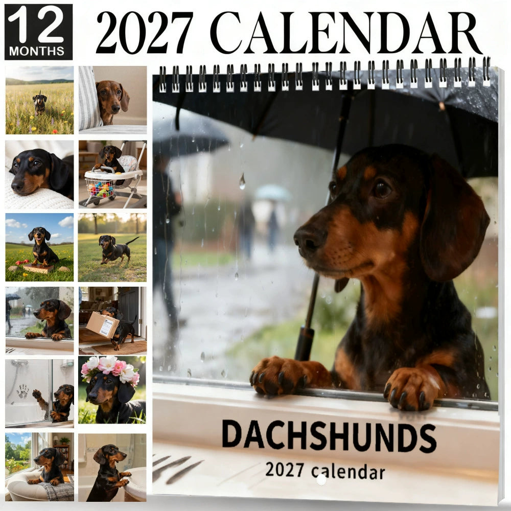 2027 Dachshund Wall Calendar | 12 Month Cute Wiener Dog Calendar, Perfect Gift for Dachshund Lovers