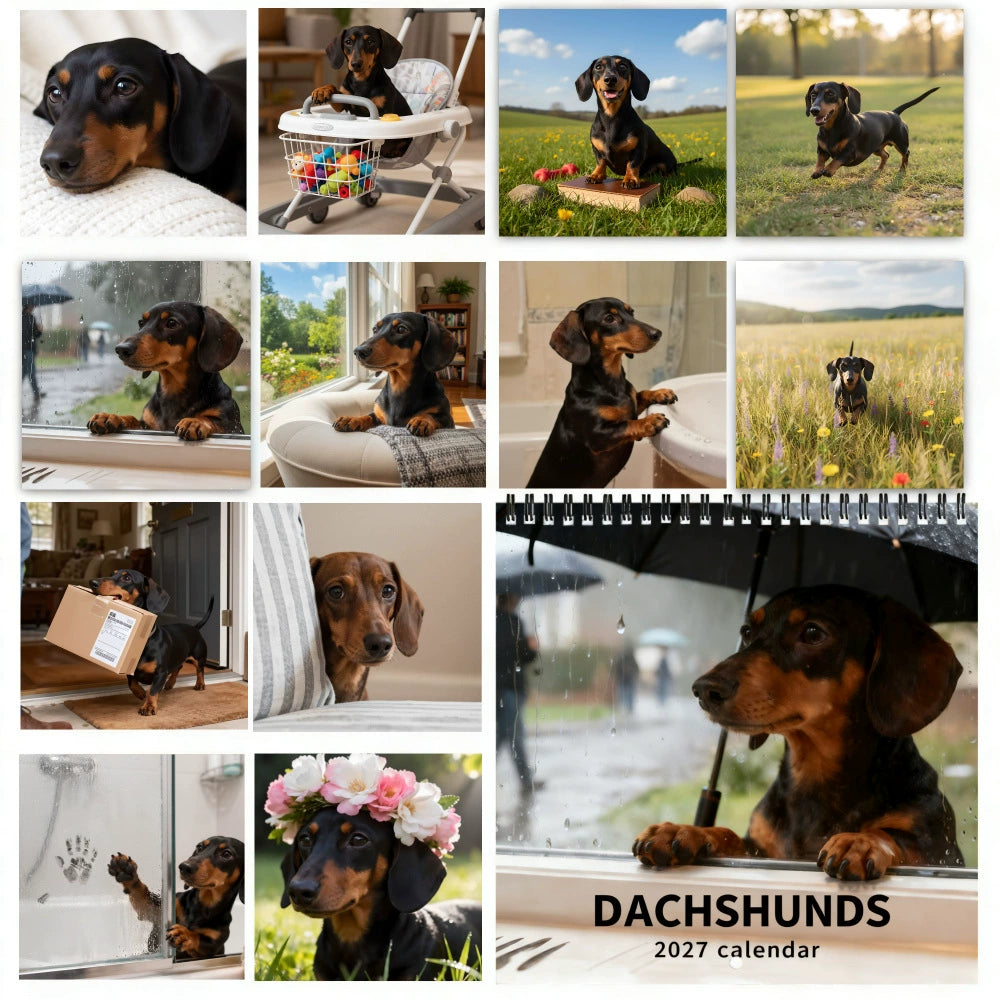 2027 Dachshund Wall Calendar | 12 Month Cute Wiener Dog Calendar, Perfect Gift for Dachshund Lovers