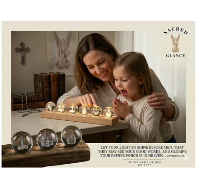 ✨ ✨ Faith Themed Night Light 🔥 Wooden Base Sphere Ornament Kit ✨ ✨