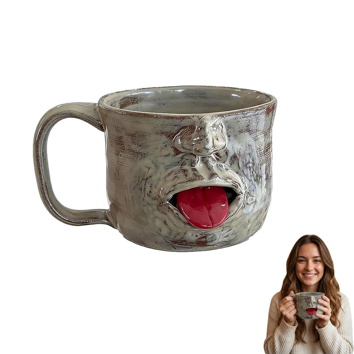 Handmade Face Shaped Ceramic Mug