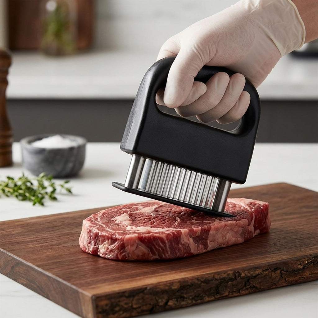 🥩 Meat Tenderizer with 48 Stainless Steel Ultra Sharp Needle Blades