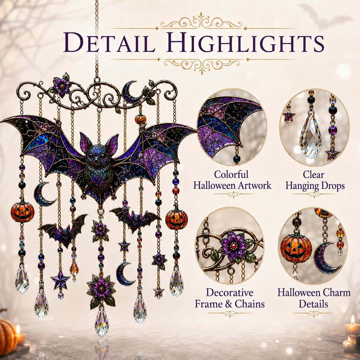 🔥Halloween Suncatcher Wind Chime👻