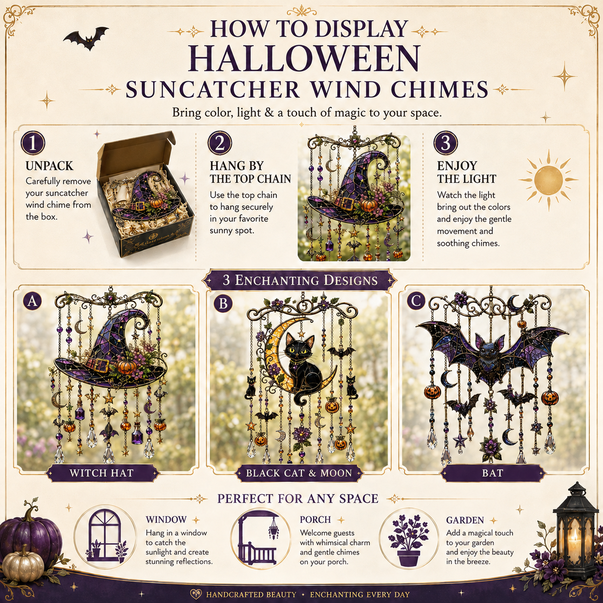 🔥Halloween Suncatcher Wind Chime👻