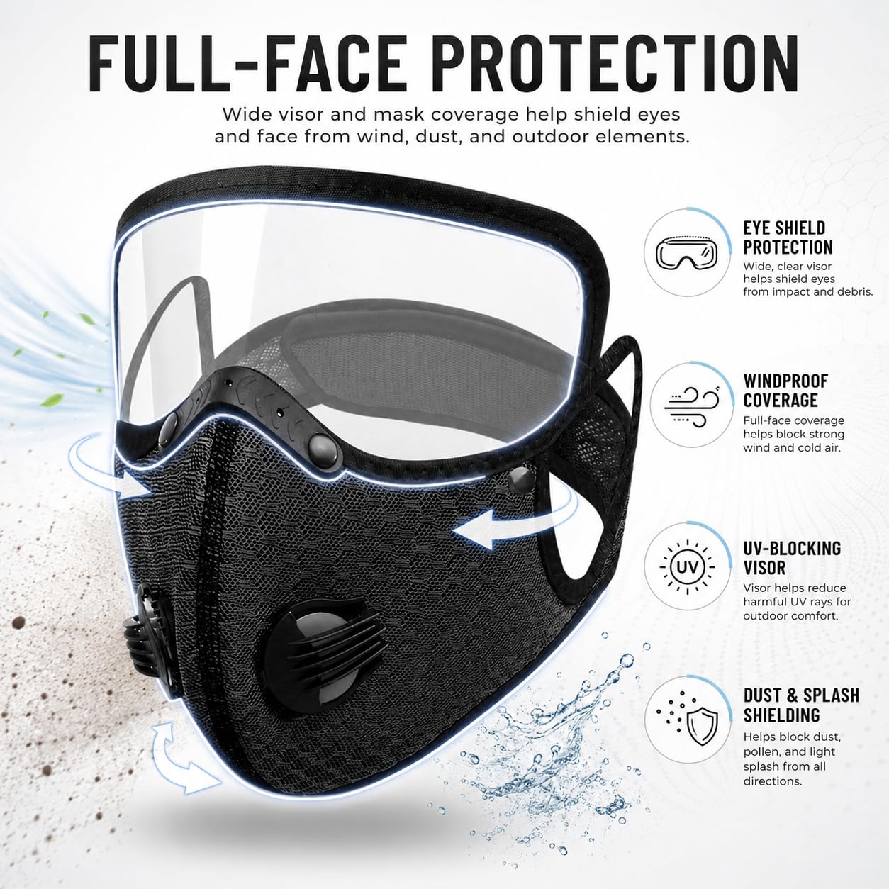 😷 Reusable Carbon Filter Dust Mask with Adjustable Goggles ❤️