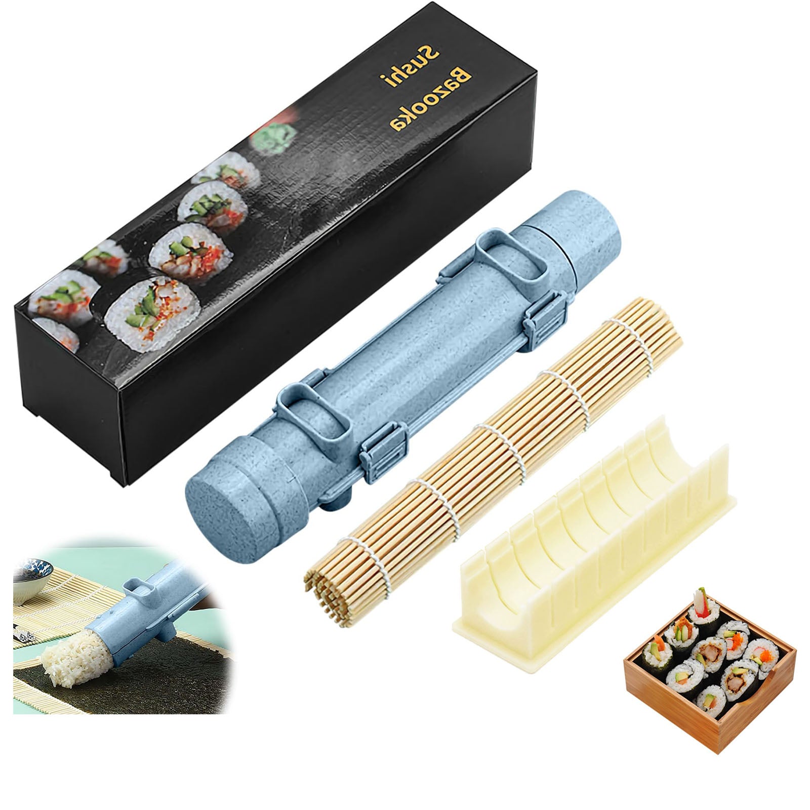 Sushi bazooka sushi maker Kit With Sushi Rolling Mat,Sushi Roller Mold
