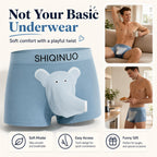 Men's Modal Boxer Briefs 3 Pack, Funny Elephant Trunk Underwear