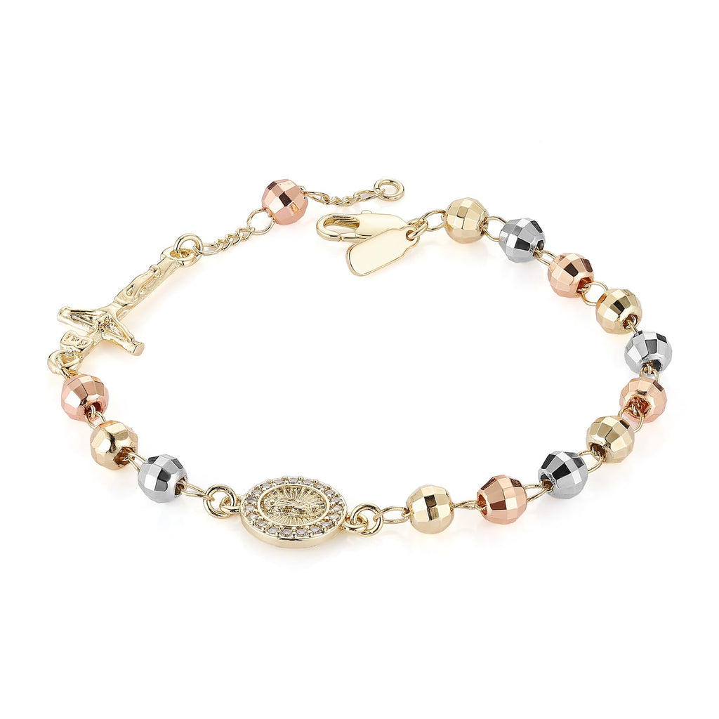Virgin Mary Cross Rosary Bead Bracelet