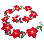 Christmas Big Red Flower LED Light String