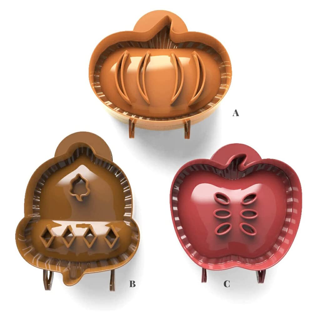 Set of 3 Hallowee Pumpking-Pie Decoration Wraper Dough Stamp
