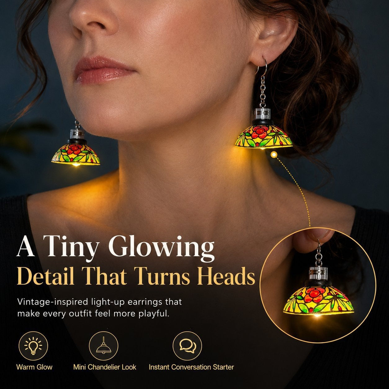 Mini Chandelier Light Earrings (1 Pair)