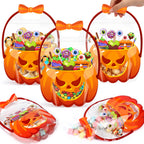 50Pcs Halloween Treat Bags with Handles -（25 pumpkin bags + 25 crucible bags)