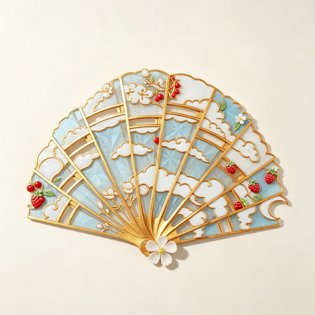 Handmade vintage openwork folding fan