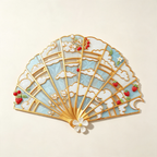 Handmade vintage openwork folding fan