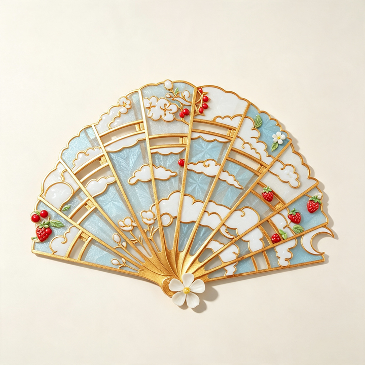 Handmade vintage openwork folding fan