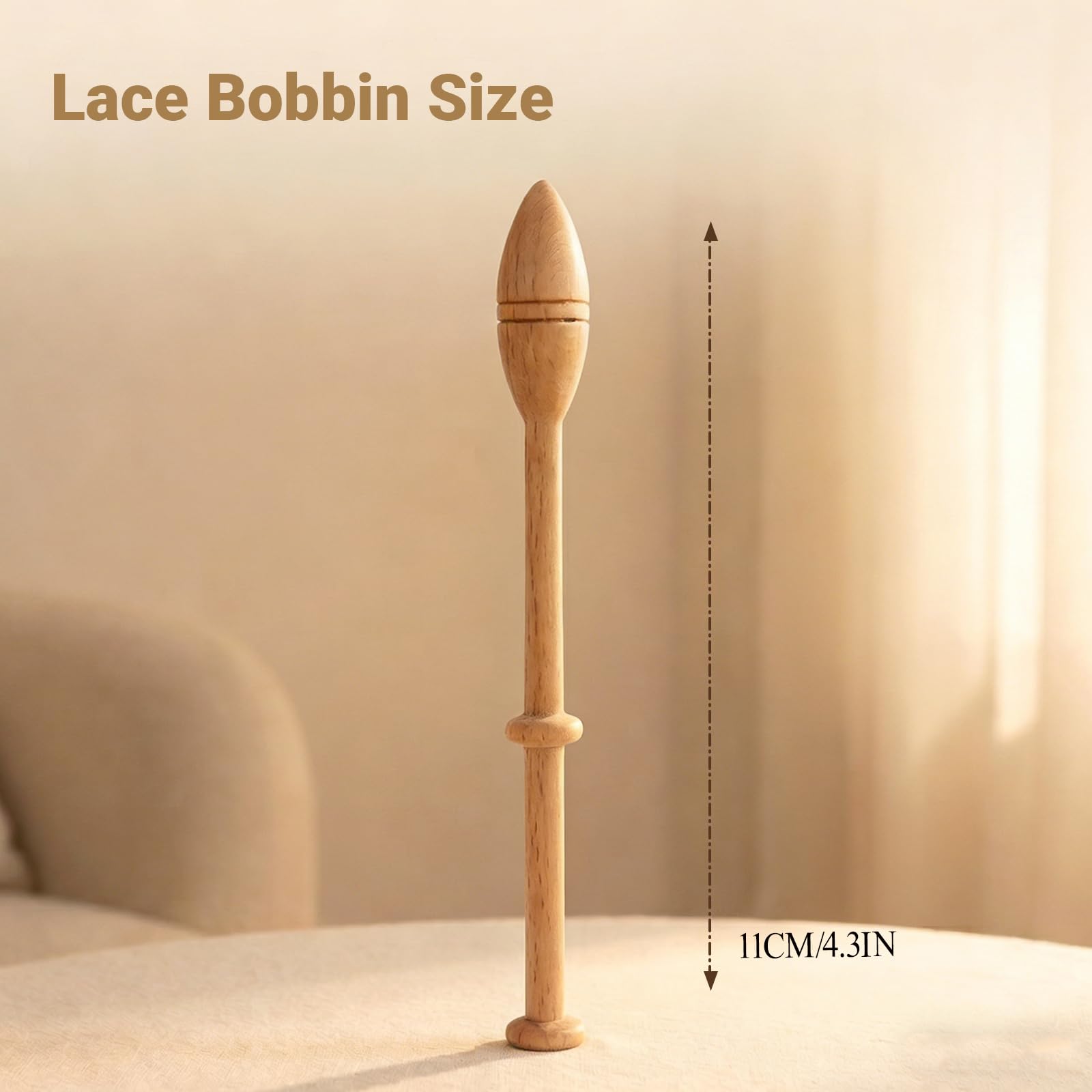 7X/12X Wooden Lace Bobbins Wood Weaving Tools