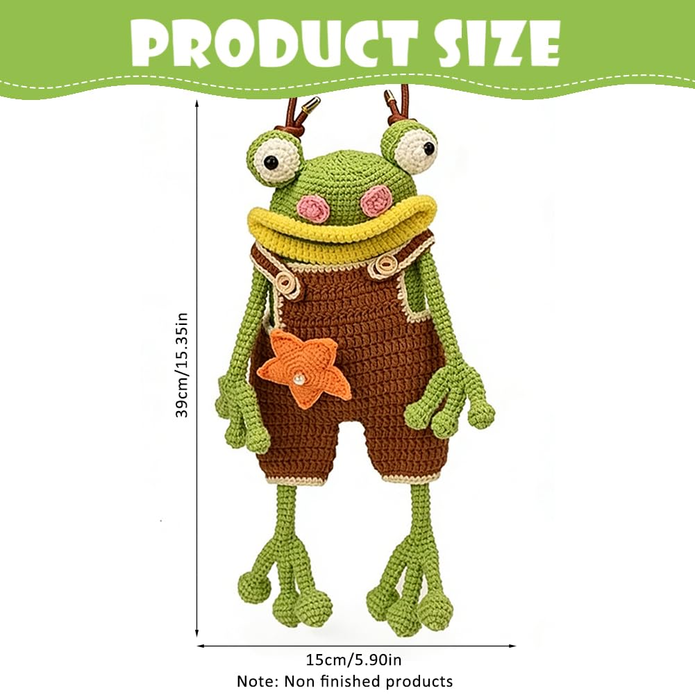 Diy Cartoon Frog Purse, Cute Crochet Wallet, Phone Bag with Convenient Storage