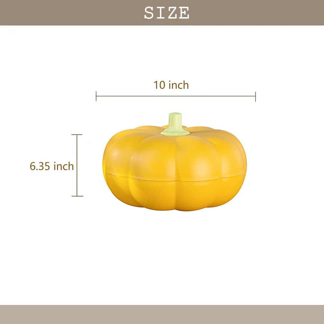 Big Pumpkin Snack Holder with Lid, Double Layer Serving Container with 3 Divided Compartments