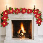 Christmas Big Red Flower LED Light String