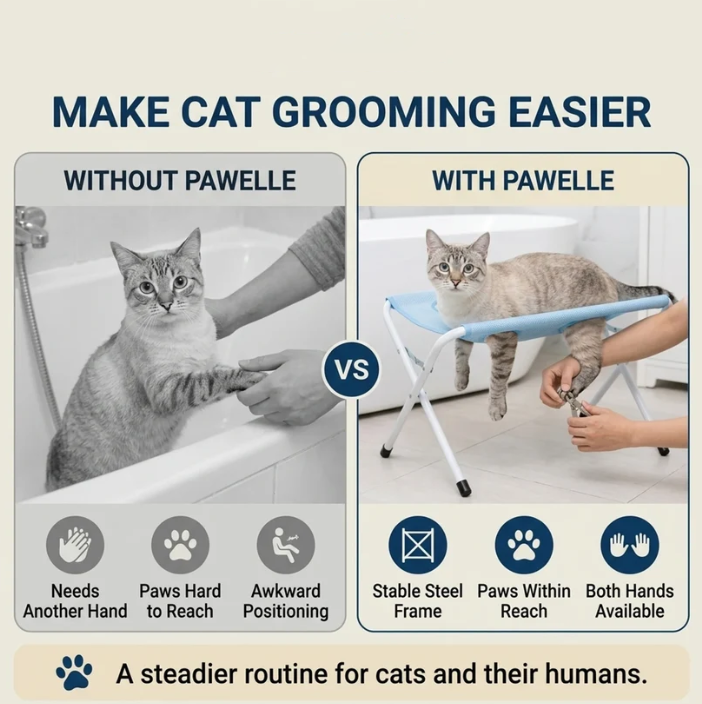 Cat Bath Stand | Hanging Anti-Claw Hammock with 8 Holes