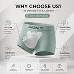 Men's Modal Boxer Briefs 3 Pack, Funny Elephant Trunk Underwear