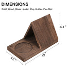 Wooden Triangular Book Stand with Cup Holder