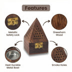 Medieval Wooden Pyramid Incense Box