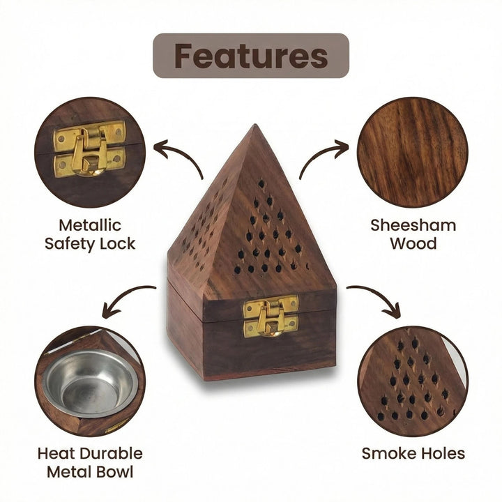 Medieval Wooden Pyramid Incense Box