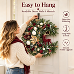 Luxury Burgundy Deer Christmas Wreath