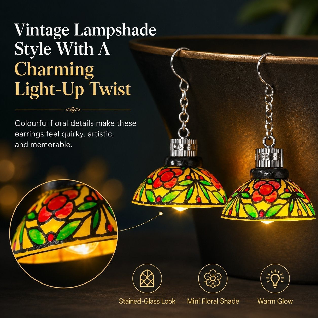 Mini Chandelier Light Earrings (1 Pair)