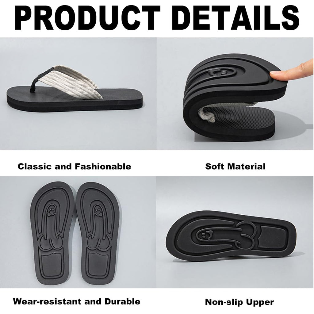 Funny Non Slip Quick-Dry Beach Flip Flops (Hidden Design)
