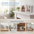 Creative Wooden Folding Photo Frame | Rustic Hinged Picture Frame
