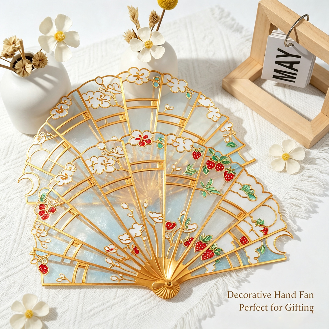 Handmade vintage openwork folding fan
