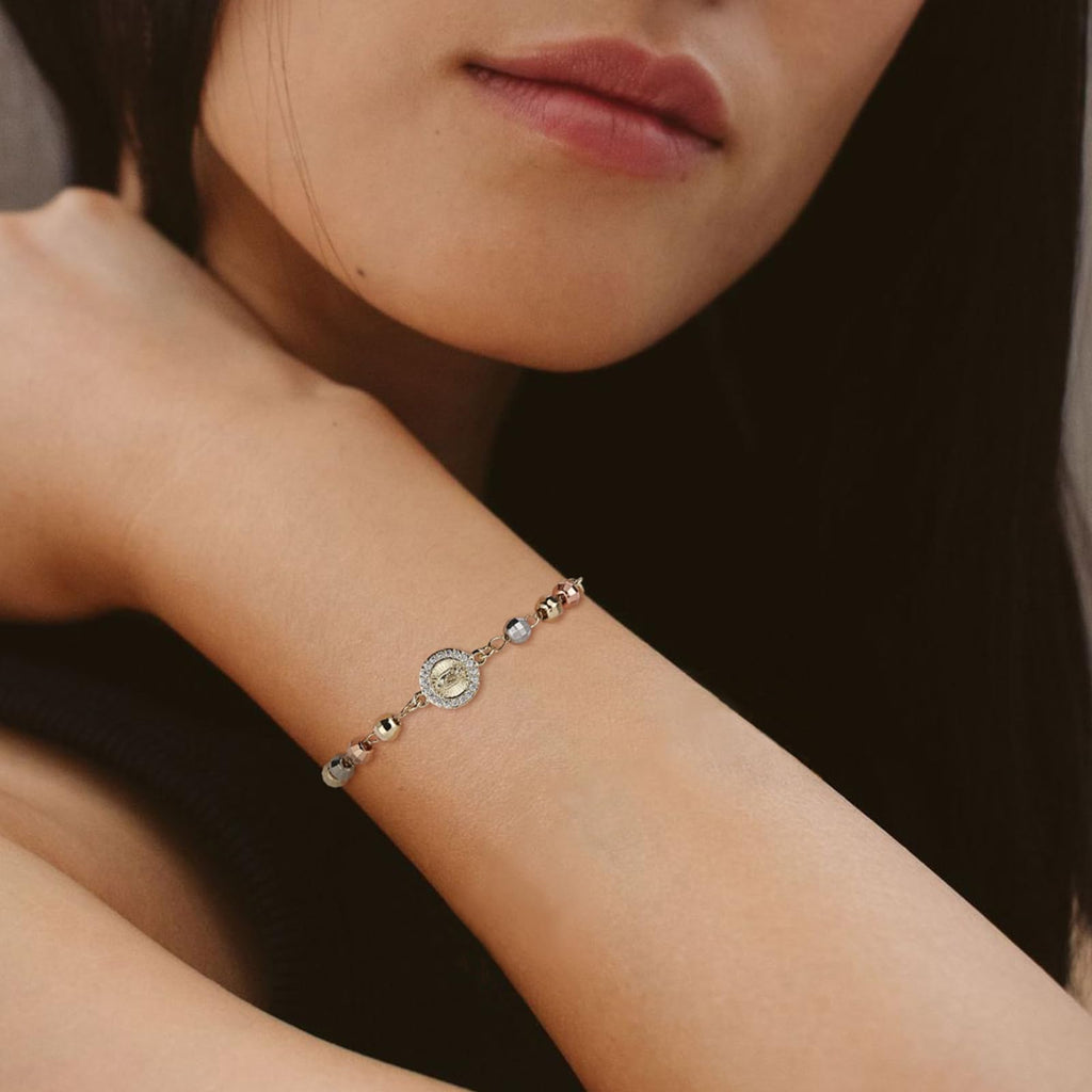 Virgin Mary Cross Rosary Bead Bracelet