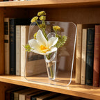 💐 💐 Acrylic Vase with Artificial Flowers (8 x 6 Inch) -Each vase comes with a free random artificial flower worth $19.99.