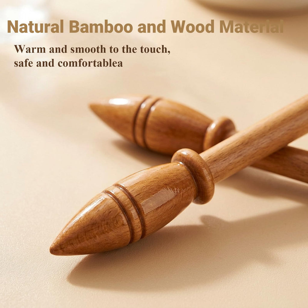 7X/12X Wooden Lace Bobbins Wood Weaving Tools
