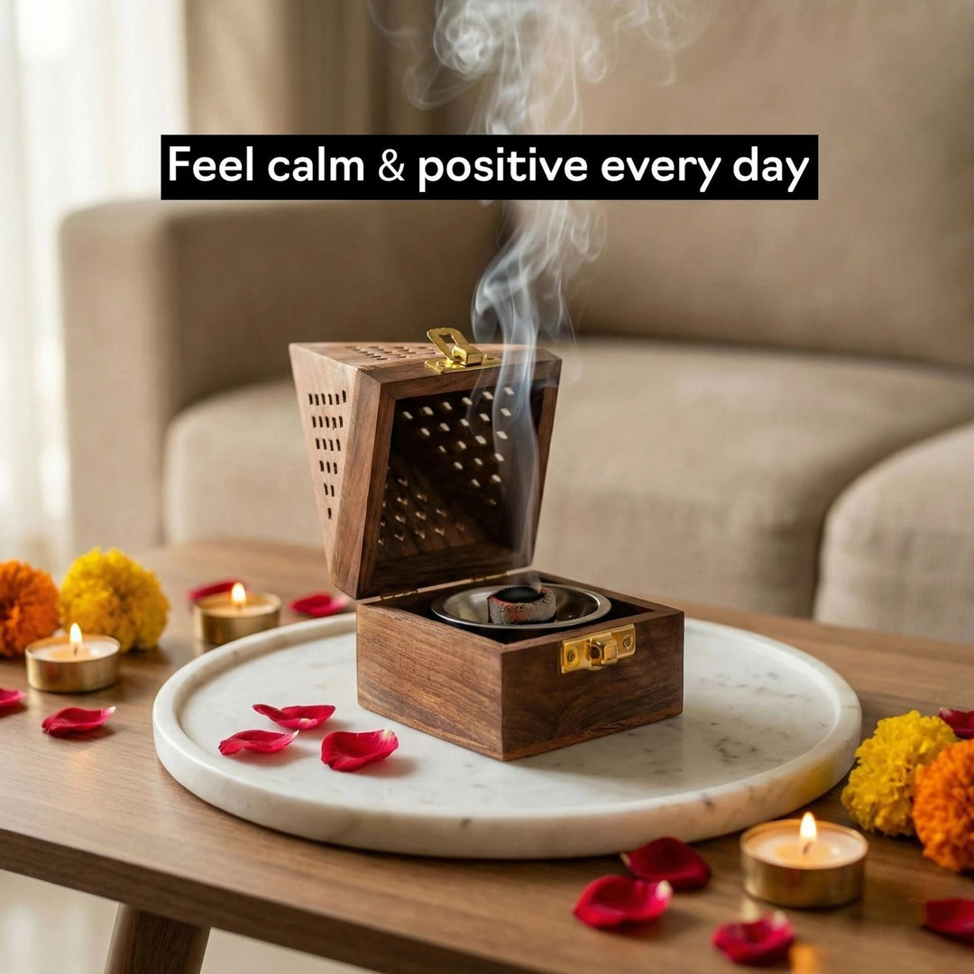 Medieval Wooden Pyramid Incense Box