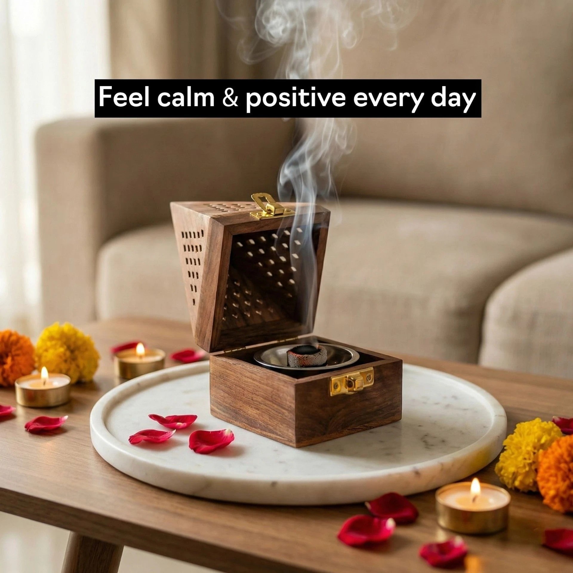 Medieval Wooden Pyramid Incense Box