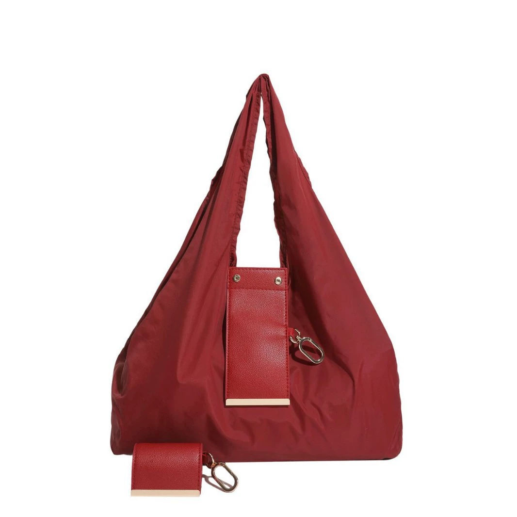Foldable Travel Tote Bag Keychain（It can be super folded, the size of a coin purse）