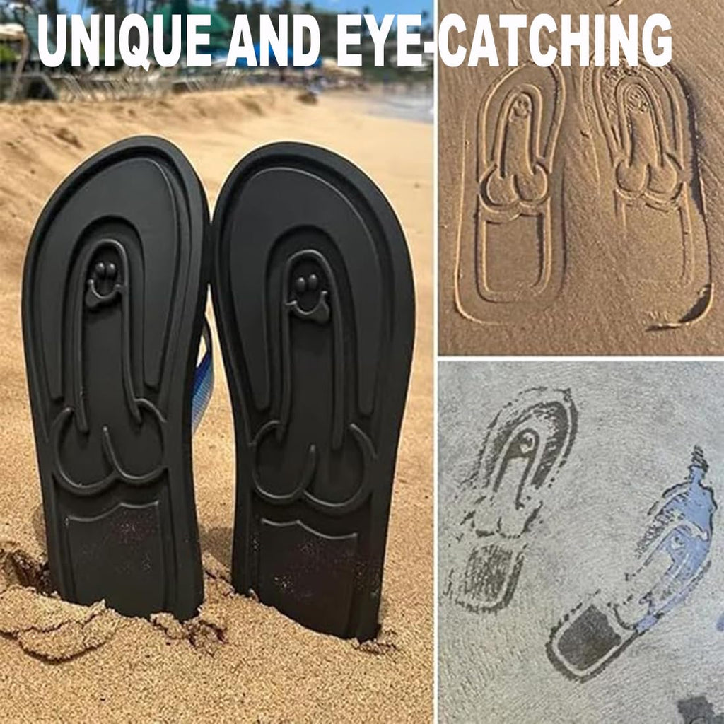 Funny Non Slip Quick-Dry Beach Flip Flops (Hidden Design)