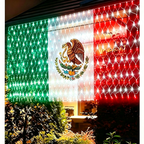 Mexican Flag LED Net Lights, Outdoor Patriotic Festival Decor