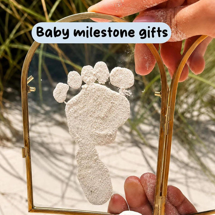 ✨Baby & Pet Keepsake Frame✨Sea Sand Hand and Footprint Kit, Double Sided Glass Hand Print Kit for Pets Paw Prints Sand Memories
